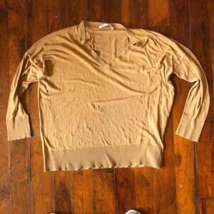 ZARA Brown Soft Long Sleeve V-Neck Sweater - Size M